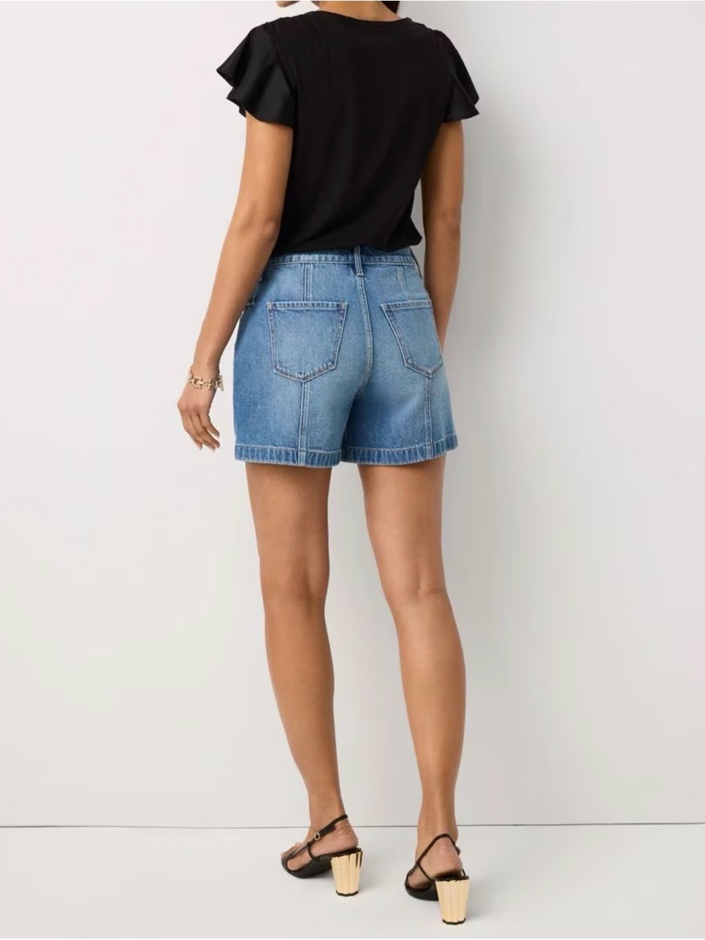 White House Black Market Horsebit Denim Short size 6 NWT - Picture 6 of 8